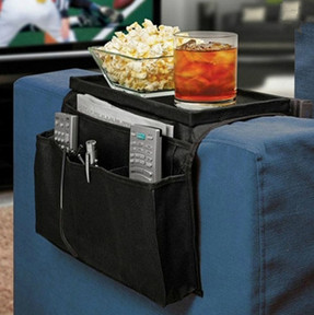 6 Pockets Arm Rest Organizer Remote Control Holder Table Bag Sofa Couch Storage